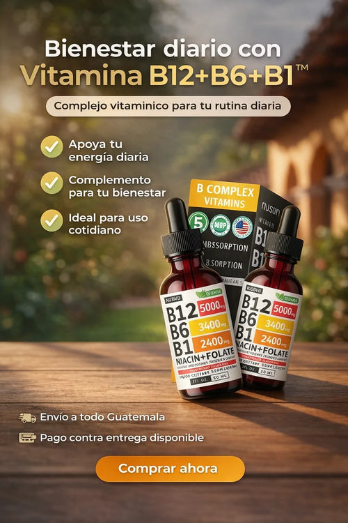 COMPLEMENTO Vitaminico+B12 5000 mcg en Gotas Nusava – Complejo B Líquido Alta Potencia ( DOS FRASCO )